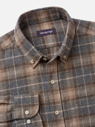 Braunes tartan dickes Flanell hemd