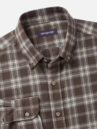 Karierte Braun Flanell Hemd