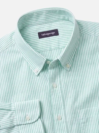 Gestreifte Grün Oxford Hemd